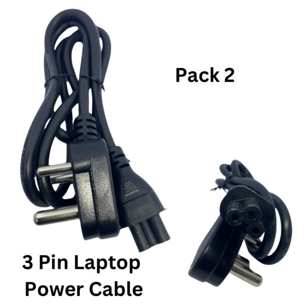 Laptop 3pin Power Cable 2pack