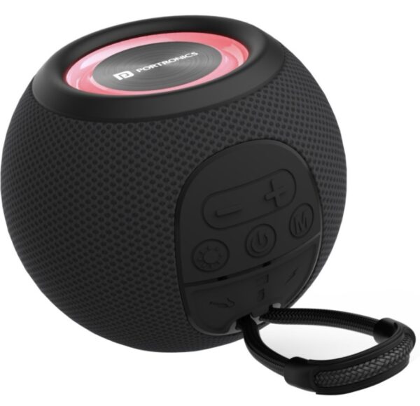 Portronics Resound Wireless with LED Lights, In-built FM Radio 5 W Bluetooth Speaker  (Blue, Black Stereo Channel)