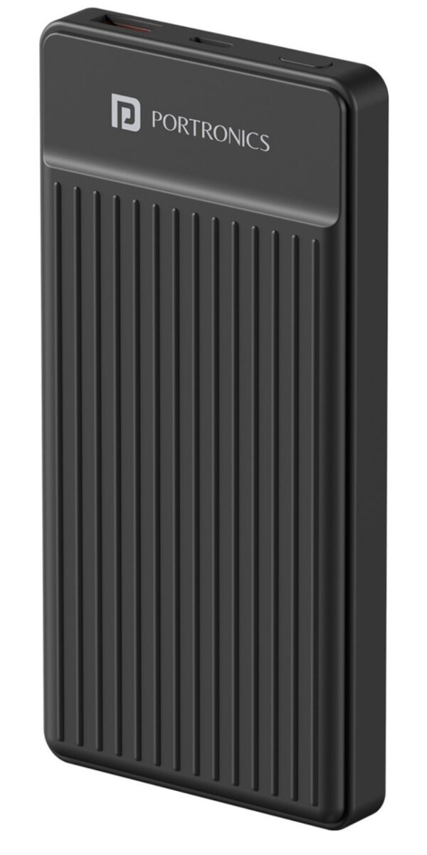 Portronics 10000 mAh 12 W Slim Power Bank  (Black, Lithium Polymer, Fast Charging for Mobile, Tablet)